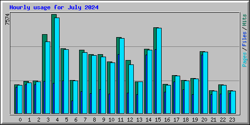 Hourly usage for July 2024